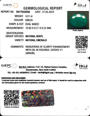 4.01/CT Natural Panna Stone with Govt. Lab Certificate-6771